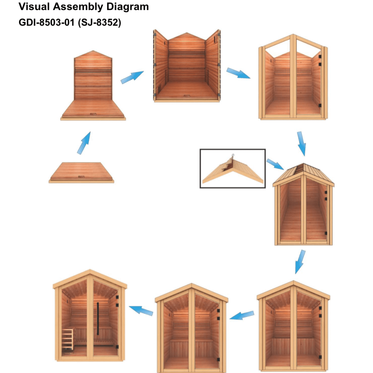 Golden Designs Kaarina 6-Person Red Cedar Outdoor Sauna & Harvia Traditional Electric Heater Kit GDI-8506-02