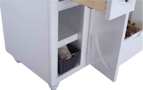 Laviva Odyssey 48 in. W x 22 in. D x 34.5 in. H Bathroom Vanity in White with White Stripes Marble Top