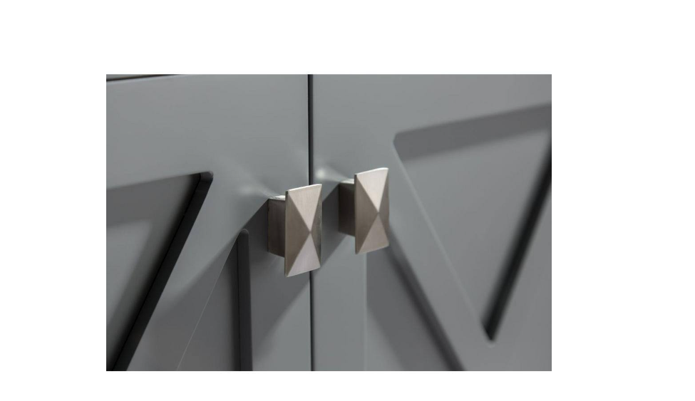 Laviva Wimbledon 36 in. W x 22 in. D x 34.5 in. H Bathroom Vanity in Grey with White Stripes Marble Top