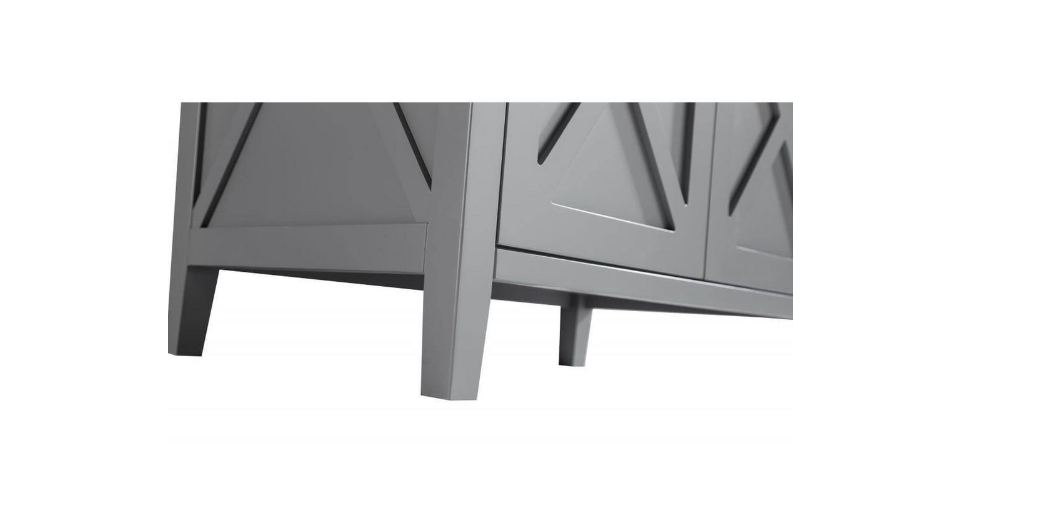 Laviva Wimbledon 36 in. W x 22 in. D x 34.5 in. H Bathroom Vanity in Grey with White Stripes Marble Top