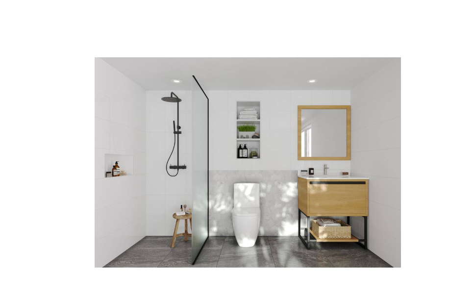 Laviva Alto 30 in. W x 22 in. D x 35 in. H Bathroom Vanity in California White Oak with White Quartz Top