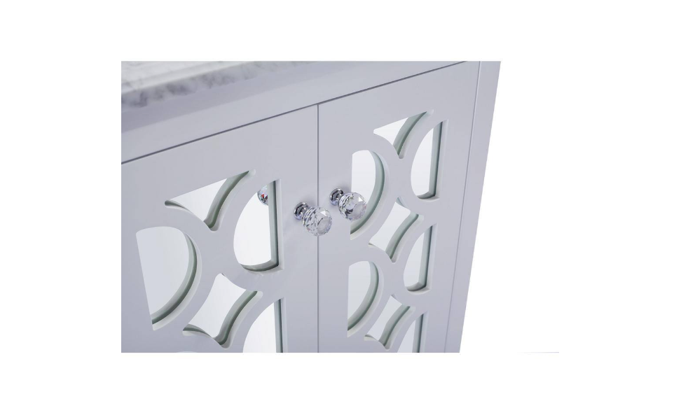 Laviva Mediterraneo 24 in. W x 22 in. D x 34.5 in. H Bathroom Vanity in White with Matte White Solid Surface Top