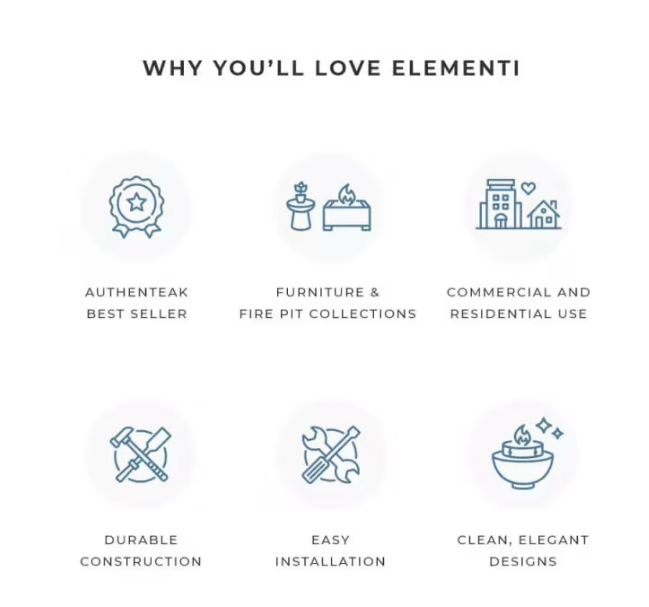 Elementi Home Rio 48" GFRC Round Dining Table EL-FDG02