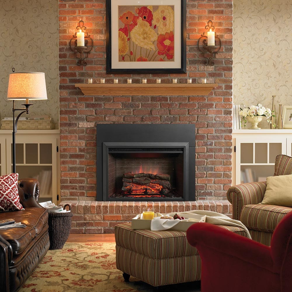 SimpliFire 32-In Built-In Electric Fireplace Insert with Large Surround Trim GI-32-ZC-LS