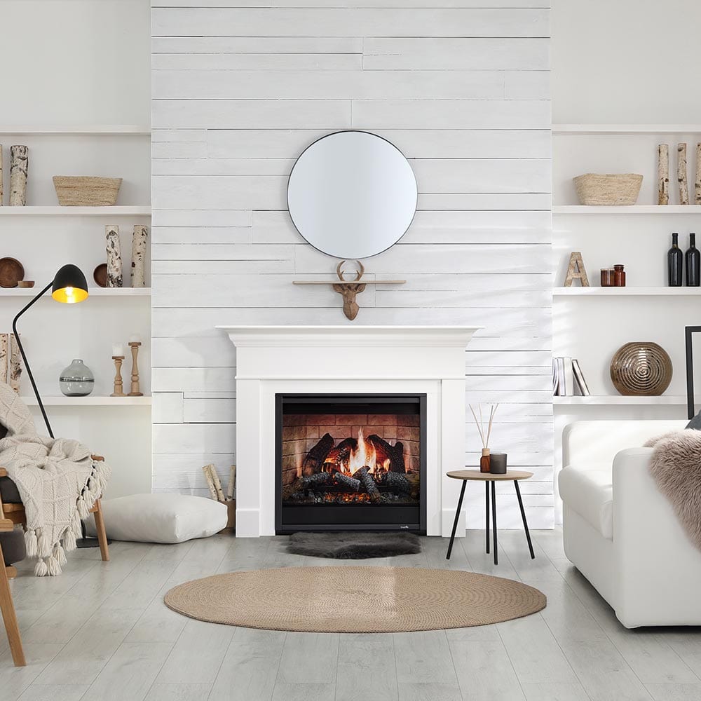 SimpliFire Inception 36-in Electric Fireplace with Chateau Forge Decorative Front  SF-INC36-CF