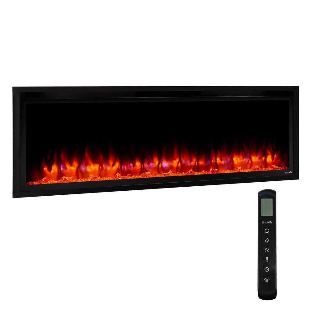 SimpliFire Allusion Platinum Wall Mount Electric Fireplace SF-ALLP72-BK