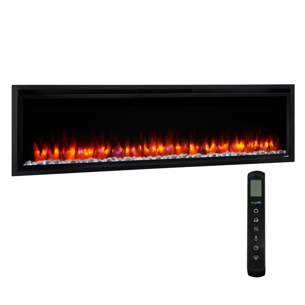 SimpliFire Allusion Platinum Wall Mount Electric Fireplace SF-ALLP60-BK