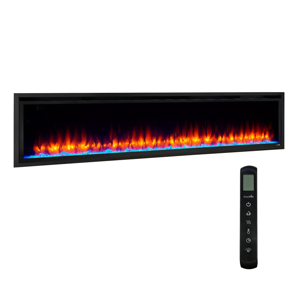 SimpliFire Allusion Platinum Wall Mount Electric Fireplace SF-ALLP72-BK