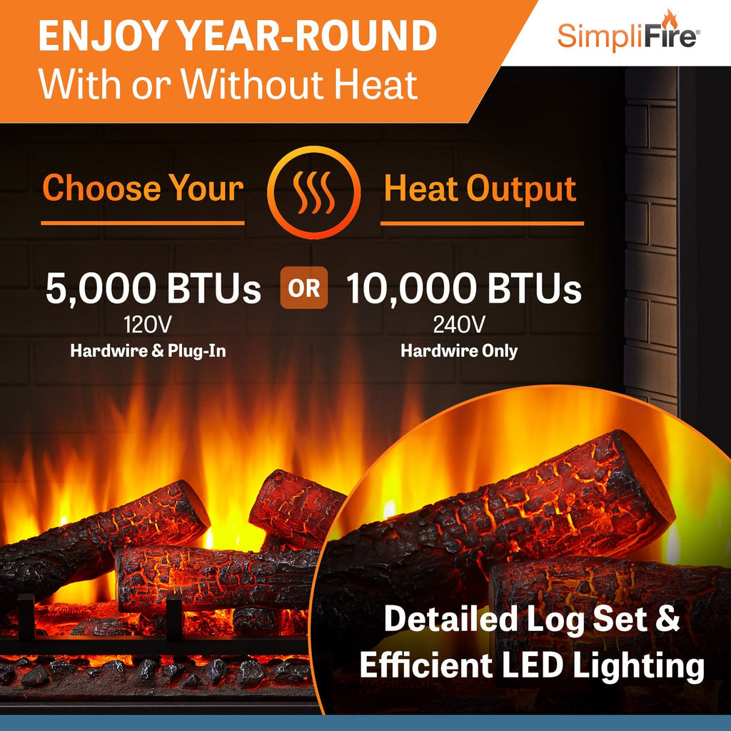 SimpliFire 30-In Built-In Electric Fireplace  SF-BI30-EB