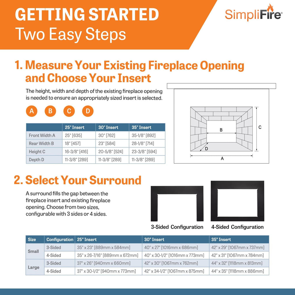 SimpliFire 25-In Electric Fireplace Insert SF-INS25