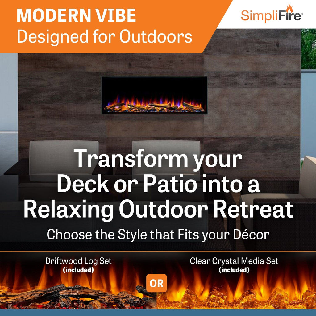 SimpliFire 43-in Forum Outdoor Linear Electric Fireplace  SF-OD43