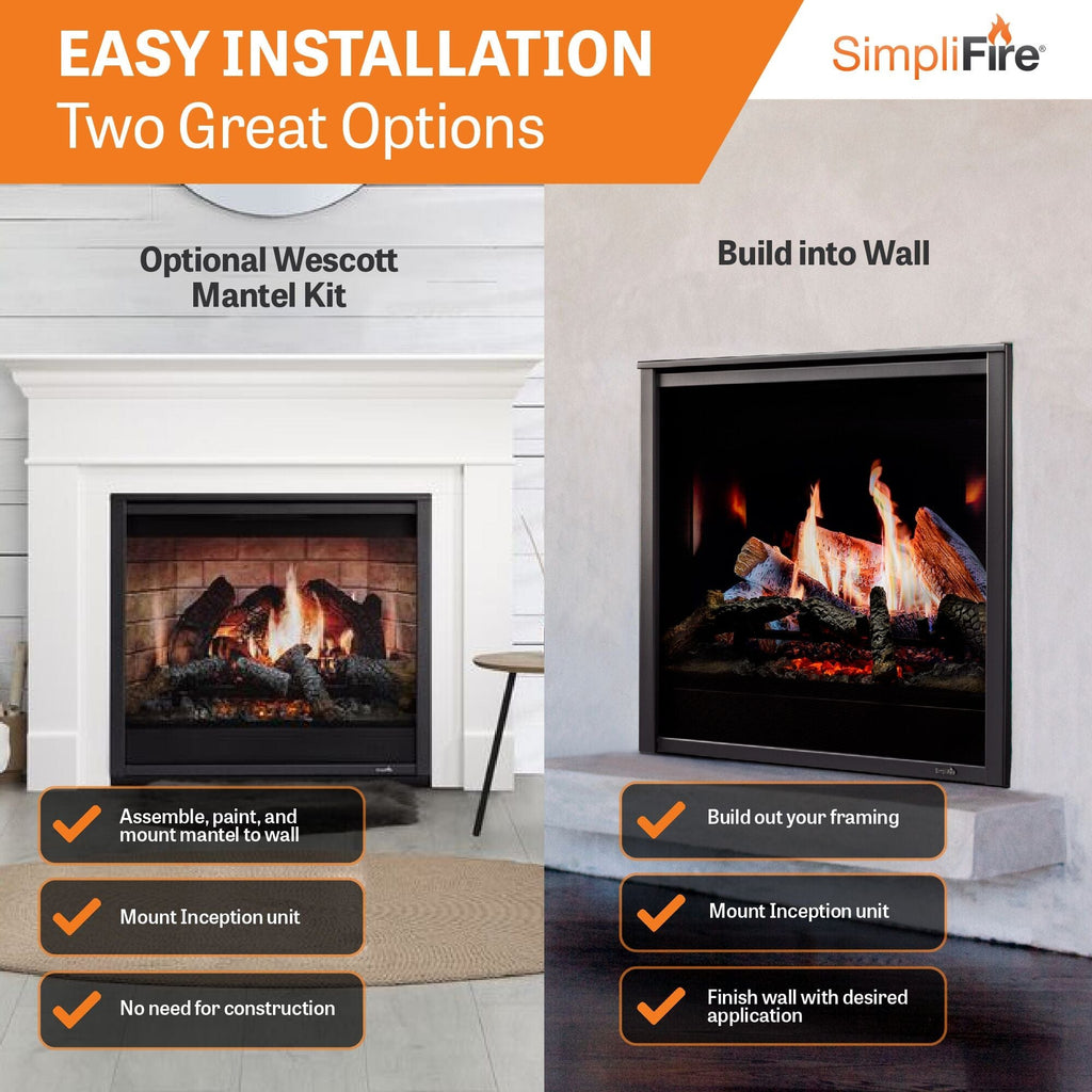 SimpliFire Inception 36-in Electric Fireplace with Chateau Forge Decorative Front  SF-INC36-CF