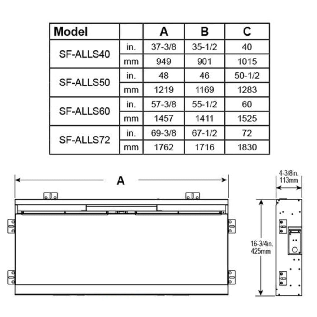 SimpliFire Allusion Slim Linear Electric Fireplace SF-ALLS72
