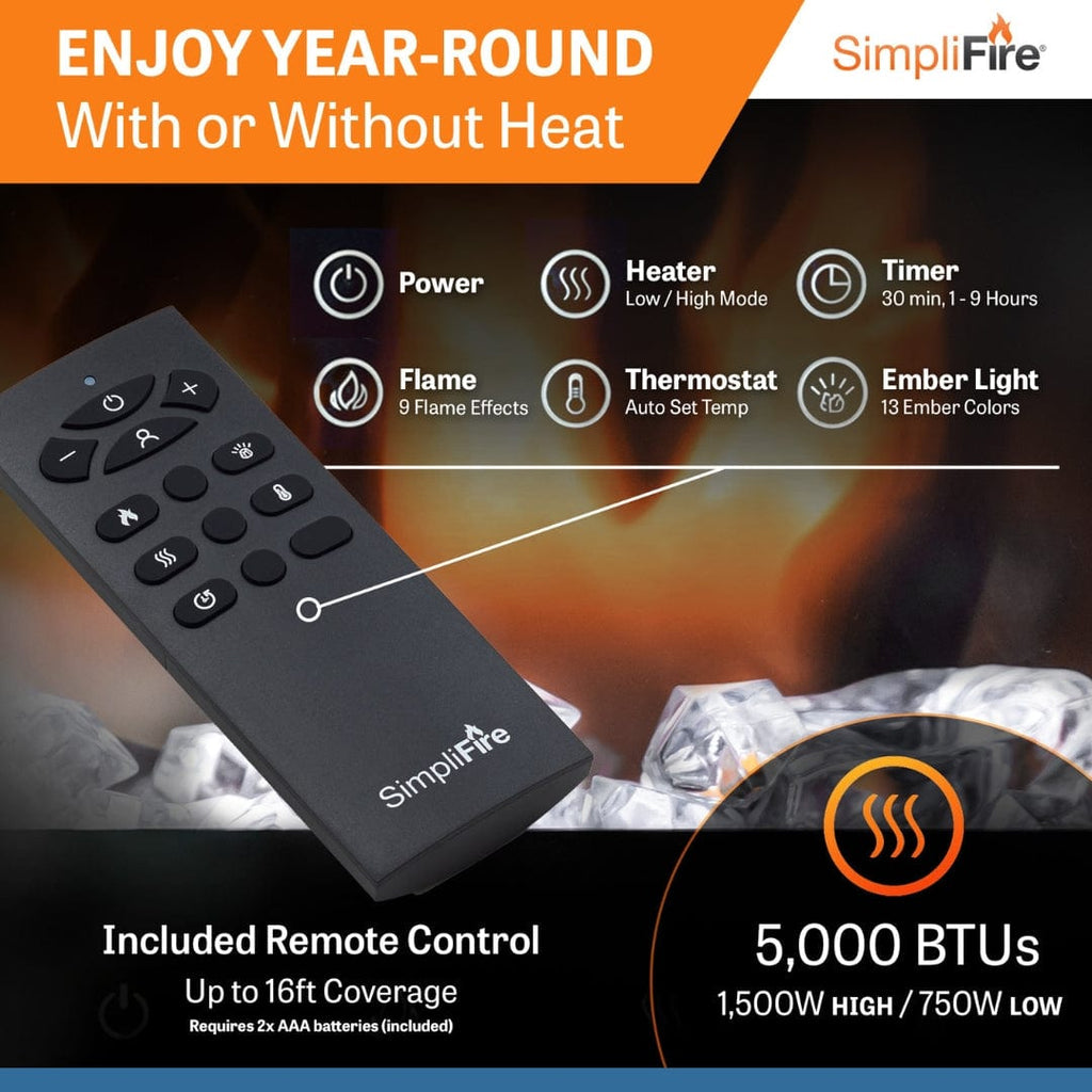 SimpliFire 40-in Allusion Slim Linear Electric Fireplace SF-ALLS40
