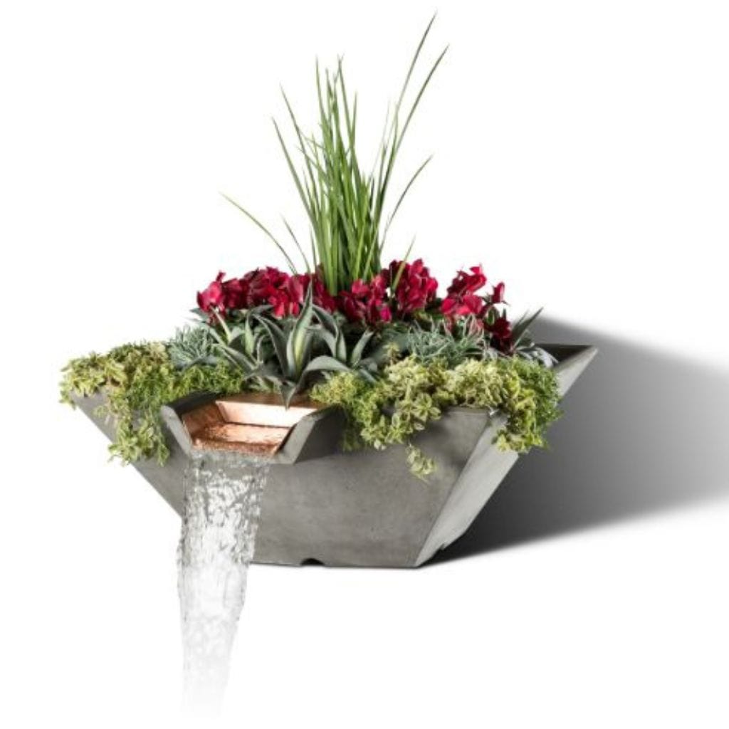 Slick Rock Concrete 34" Cascade Square Water and Planter Bowl