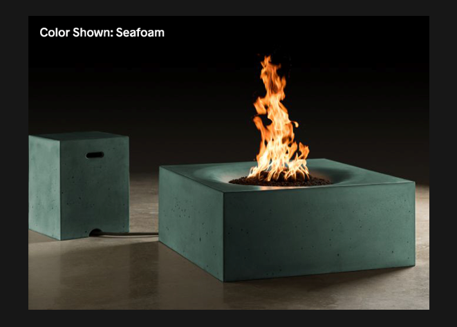 Slick Rock Concrete Horizon 36" Square Fire Table + Free Cover