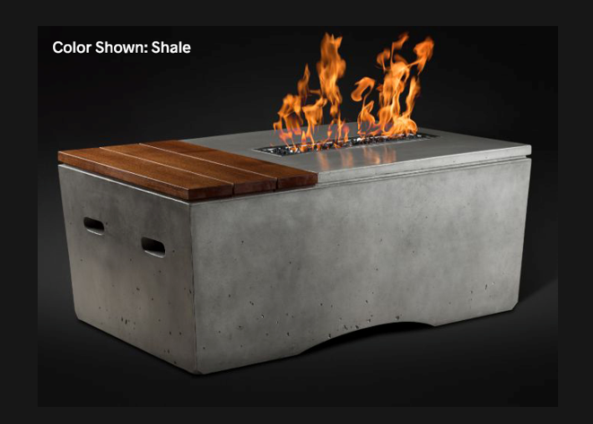 Slick Rock Concrete Oasis 48" Rectangular Fire Table + Free Cover