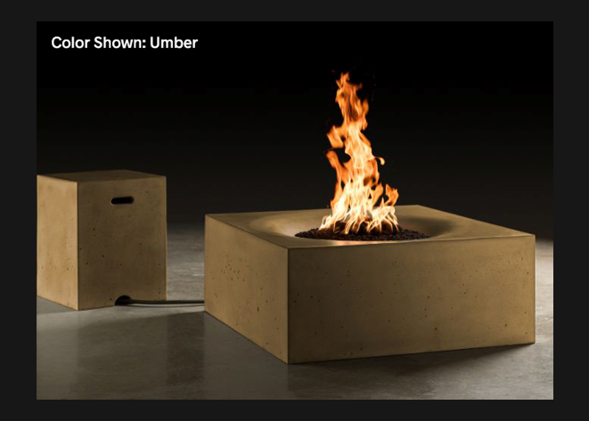 Slick Rock Concrete Horizon 36" Square Fire Table + Free Cover