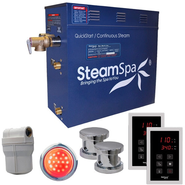 SteamSpa Royal 10.5 KW QuickStart Bath Generator in Polished Chrome RYT1050CH