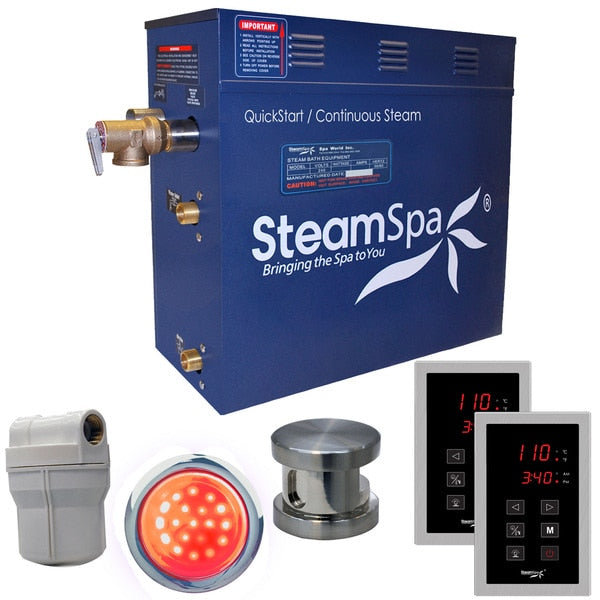 SteamSpa Royal 6 KW QuickStart Bath Generator in Brushed Nickel RYT600BN