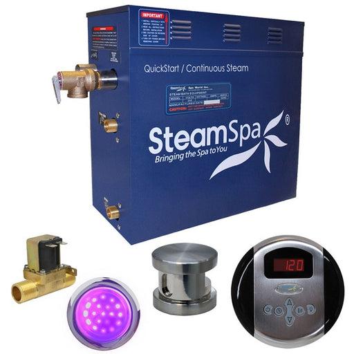 SteamSpa Indulgence 6 KW Bath Generator with Auto Drain-Brushed Nickel IN600BN-A