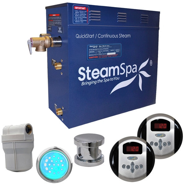 SteamSpa Royal 4.5 KW QuickStart Bath Generator in Polished Chrome RY450CH