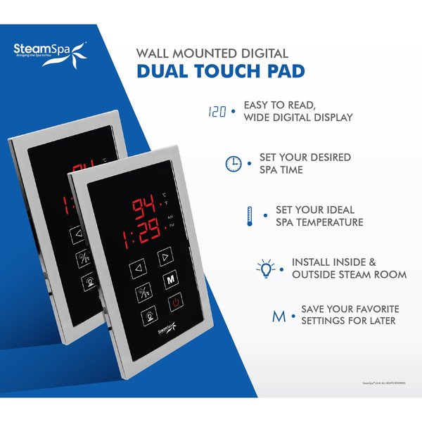 SteamSpa Royal Touch Panel Control Kit in Chrome RYTPKCH2