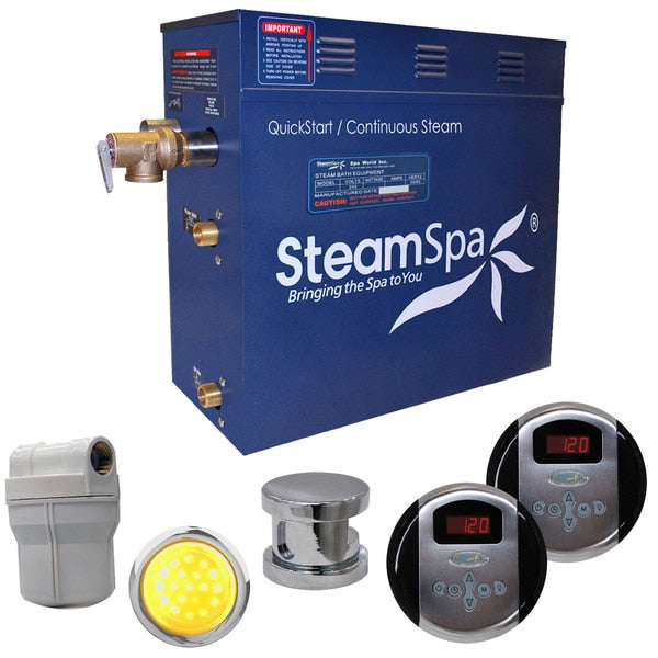 SteamSpa Royal 9 KW QuickStart Bath Generator in Brushed Nickel RY900BN