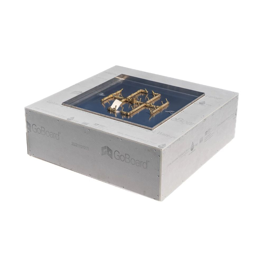 Warming Trends Square Ready to Finish Fire Pit with Warming Trends Crossfire Burner FS-36