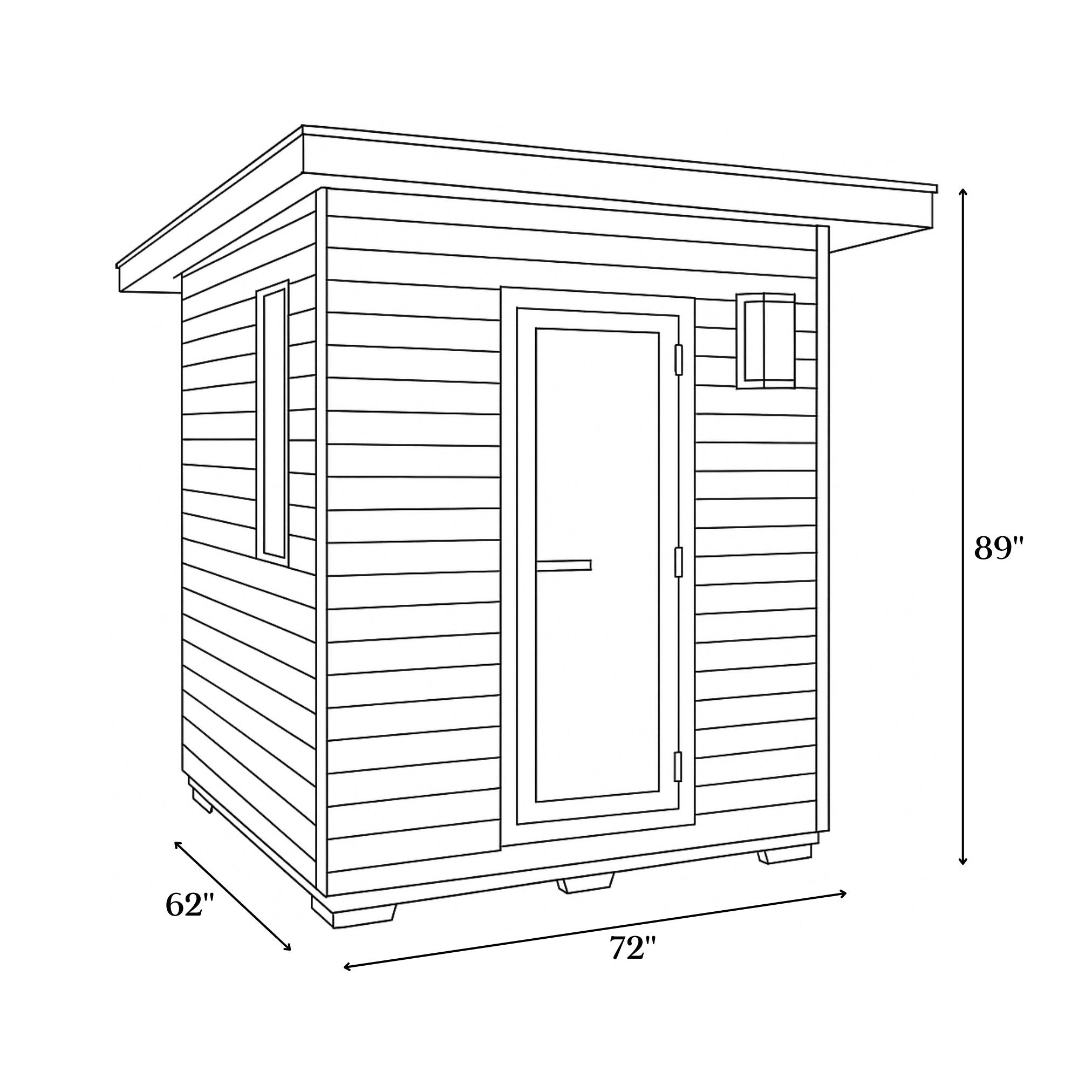 SunRay Denali 4-Person Contemporary Outdoor Sauna with Harvia Heater HL400D5