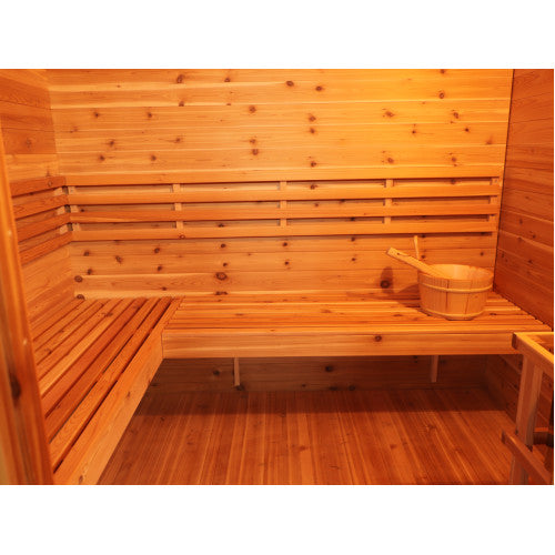 SunRay Denali 4-Person Contemporary Outdoor Sauna with Harvia Heater HL400D5