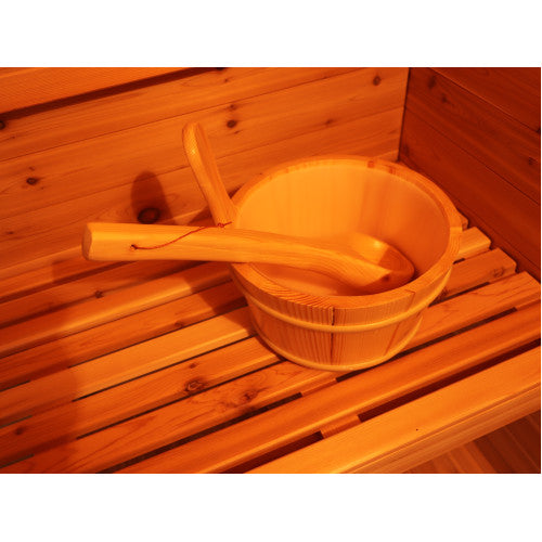 SunRay Denali 4-Person Contemporary Outdoor Sauna with Harvia Heater HL400D5