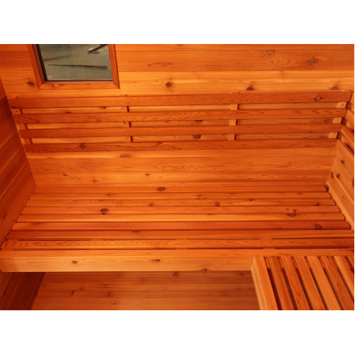 SunRay Denali 4-Person Contemporary Outdoor Sauna with Harvia Heater HL400D5