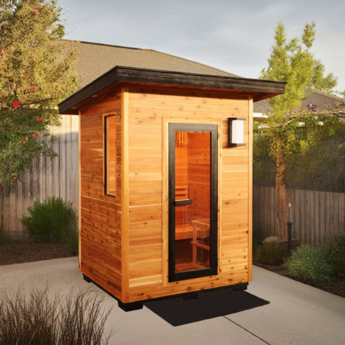 SunRay Seneca 3-Person Contemporary Outdoor Sauna With Harvia Heater HL300D5