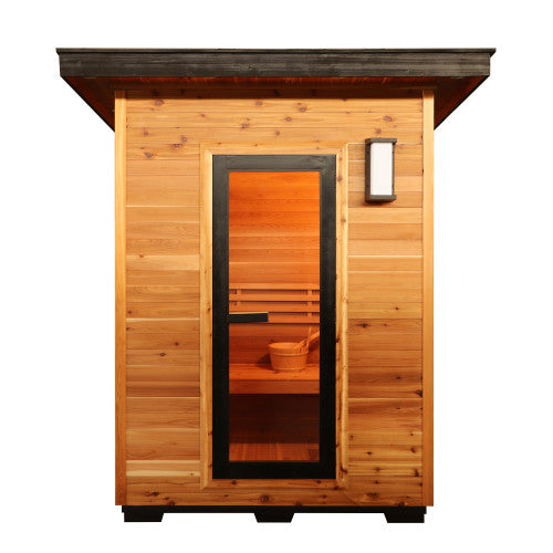 SunRay Seneca 3-Person Contemporary Outdoor Sauna With Harvia Heater HL300D5