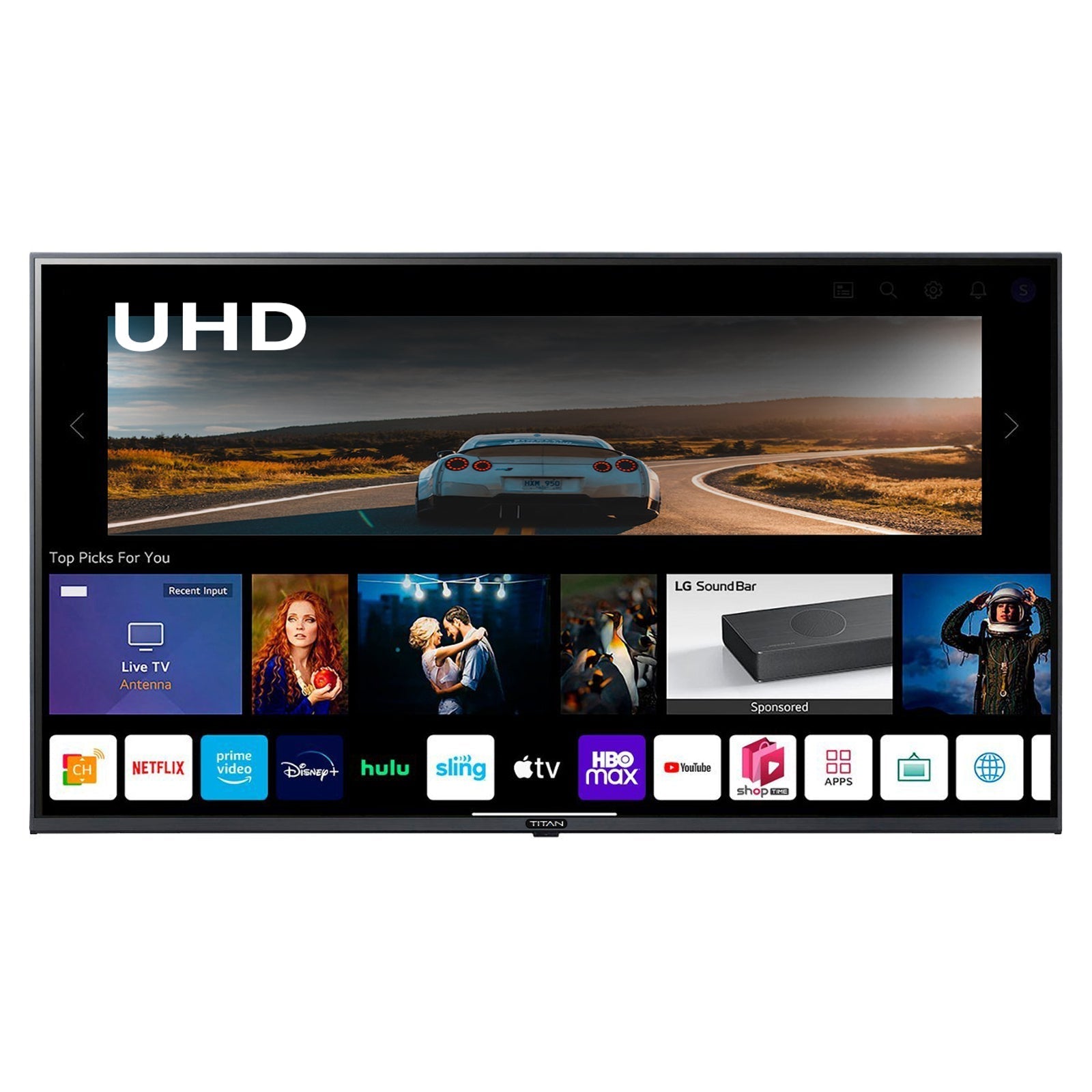 Titan Outdoor TV 70 Inch Titan Weatherproof Outdoor TV Partial Sun L-100 UHD 4K Smart TV Powered By LG WebOS