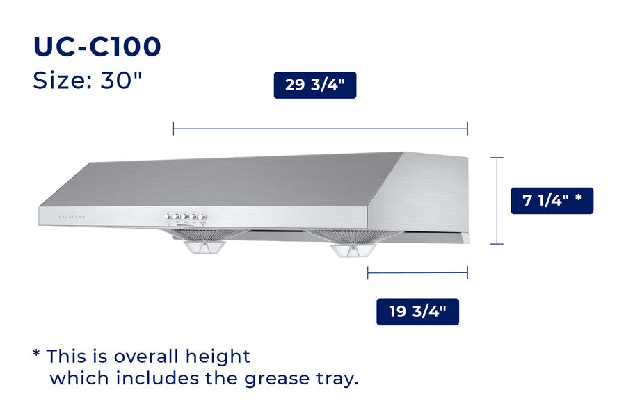 Hauslane  UC-C100 Ducted Under Cabinet Range Hood