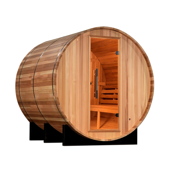 Golden Designs "Uppsala" 4 Person Barrel Traditional Steam Sauna - Canadian Red Cedar GDI-SJ-2004-CED