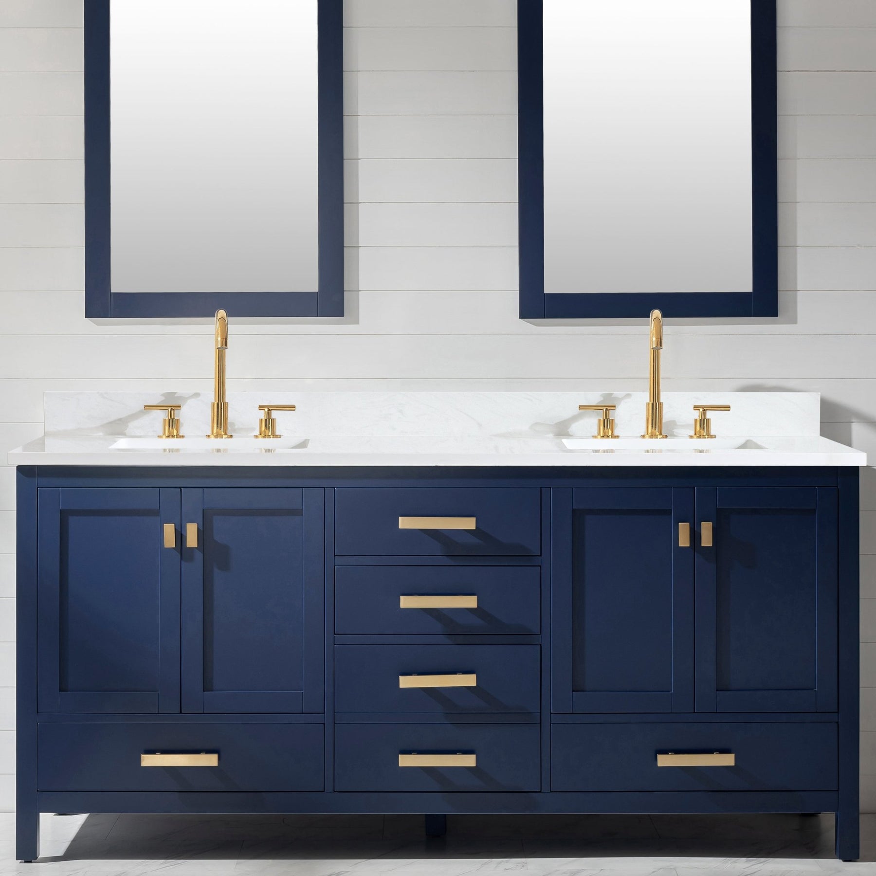 Design Element Valentino 72" Single Sink Vanity with White Quartz Top