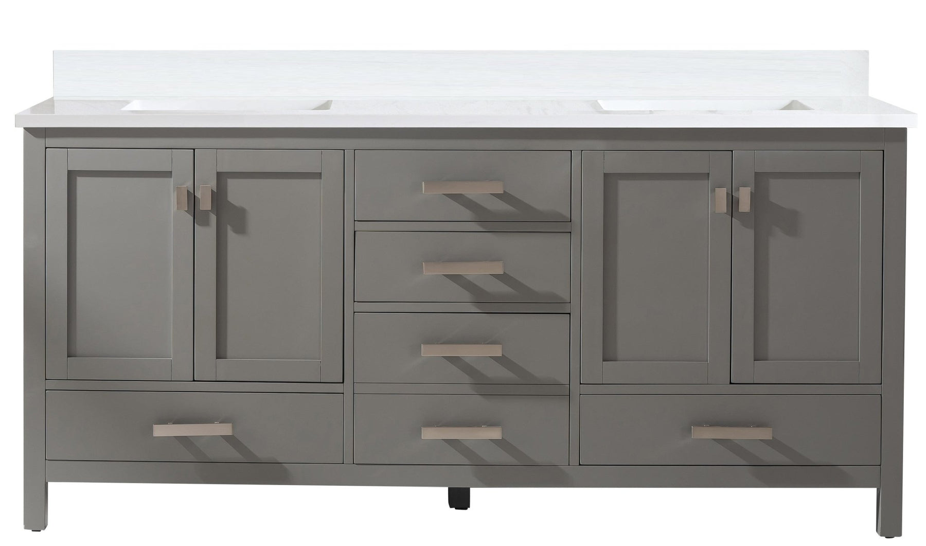 Design Element Valentino 72" Single Sink Vanity with White Quartz Top