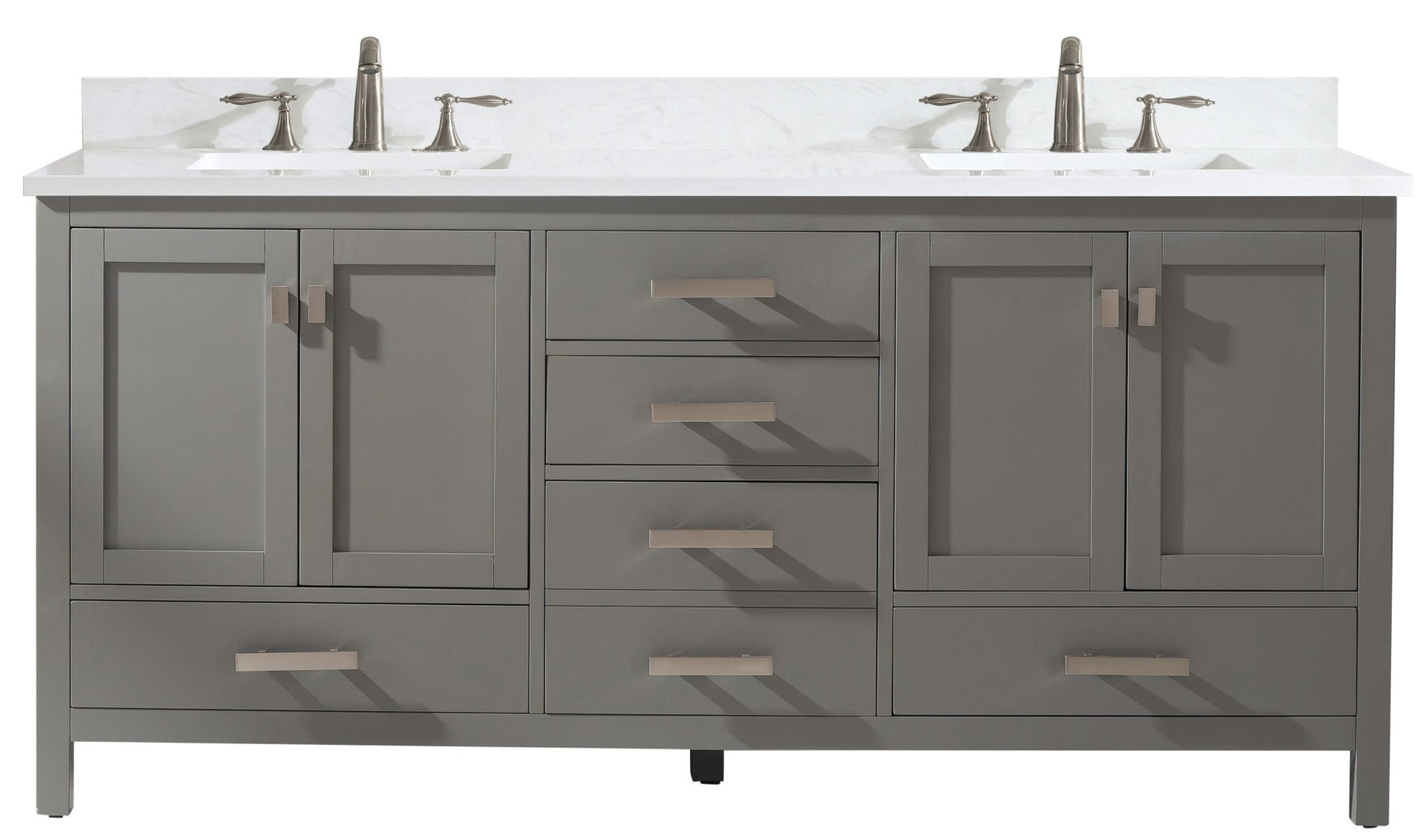 Design Element Valentino 72" Single Sink Vanity with White Quartz Top
