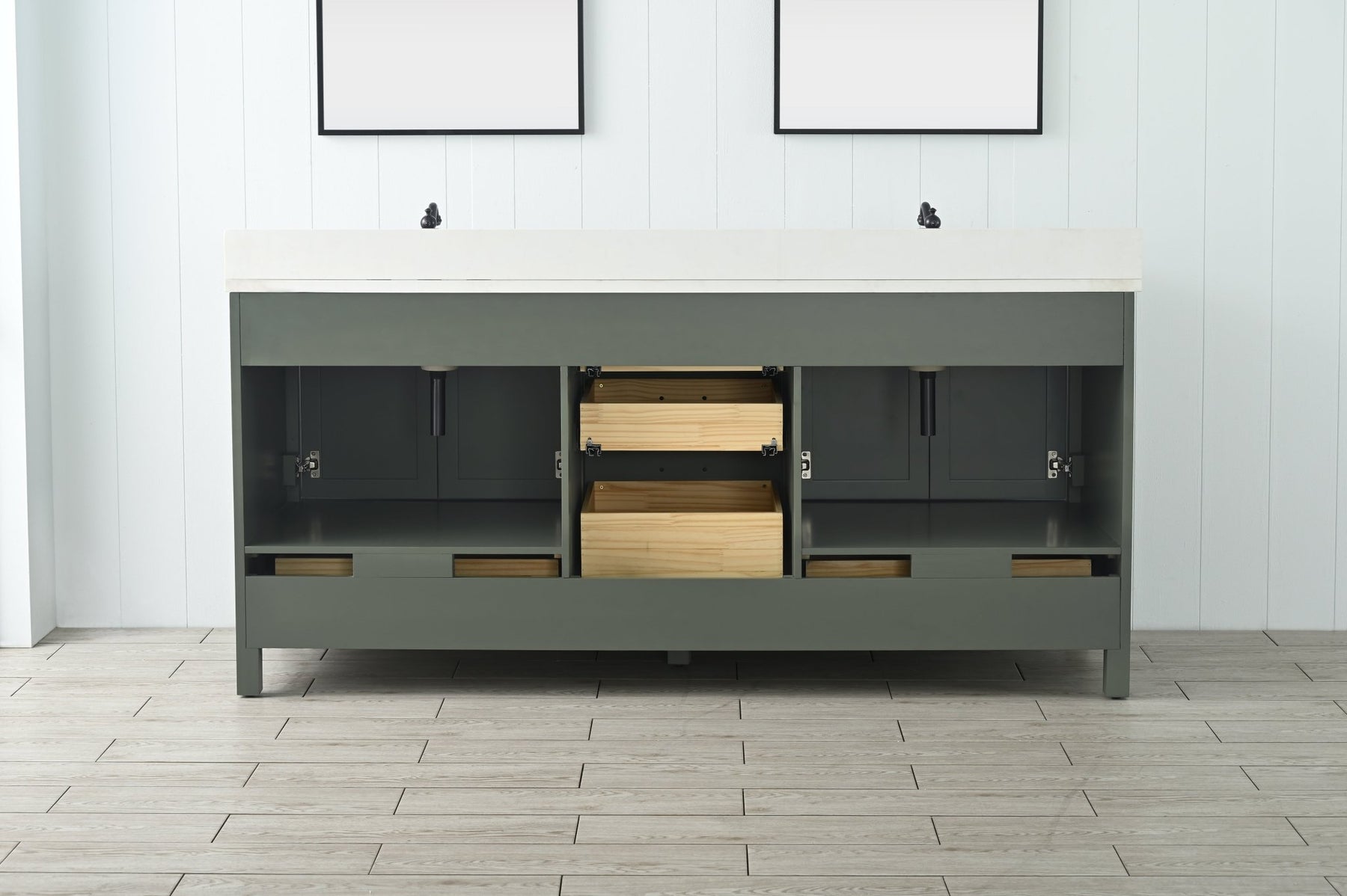 Design Element Valentino 72" Single Sink Vanity with White Quartz Top