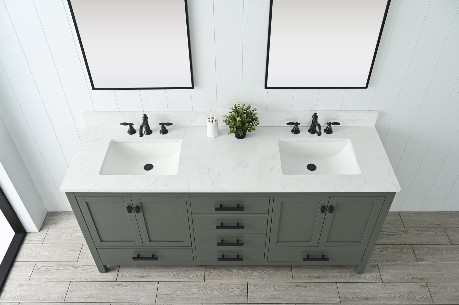 Design Element Valentino 72" Single Sink Vanity with White Quartz Top