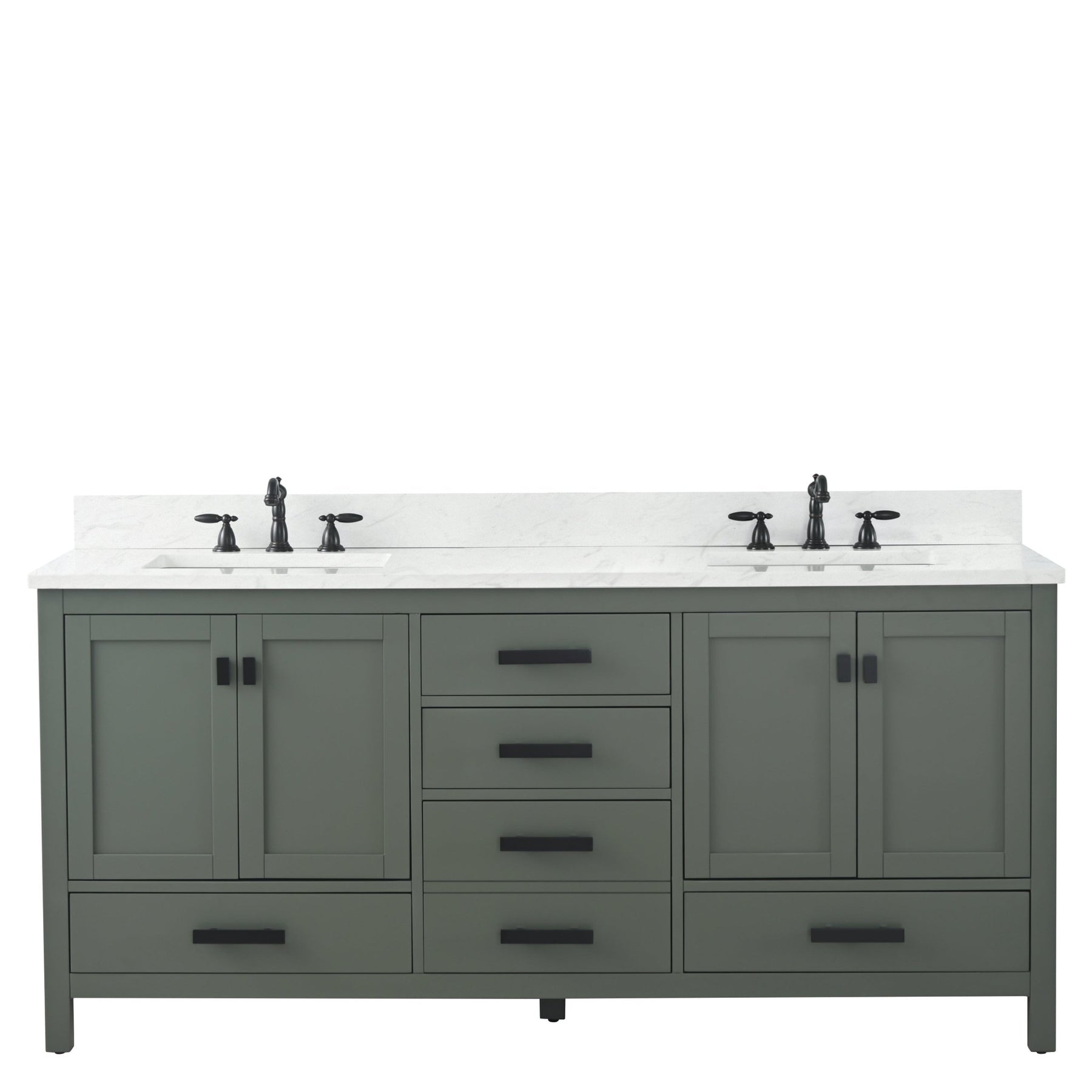 Design Element Valentino 72" Single Sink Vanity with White Quartz Top