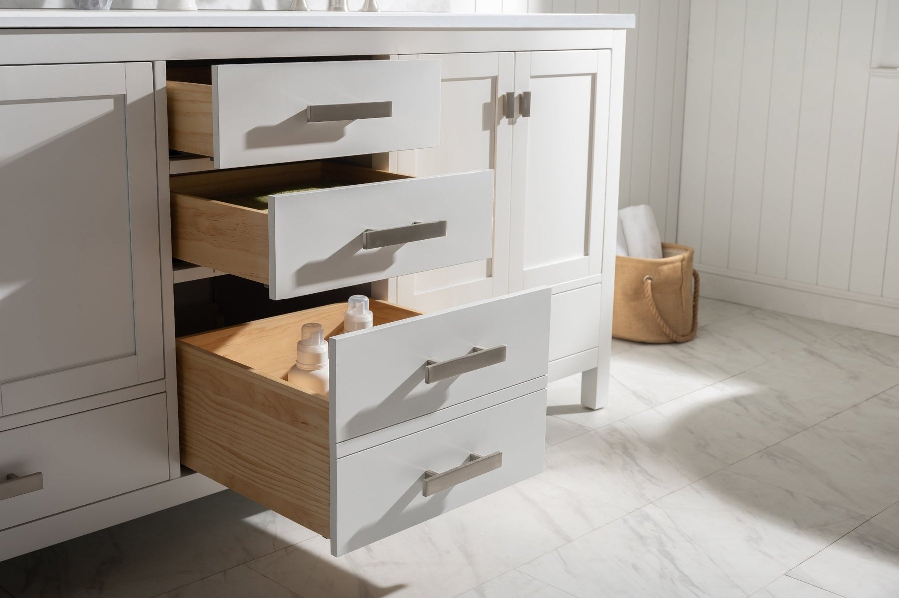 Design Element Valentino 72" Single Sink Vanity with White Quartz Top