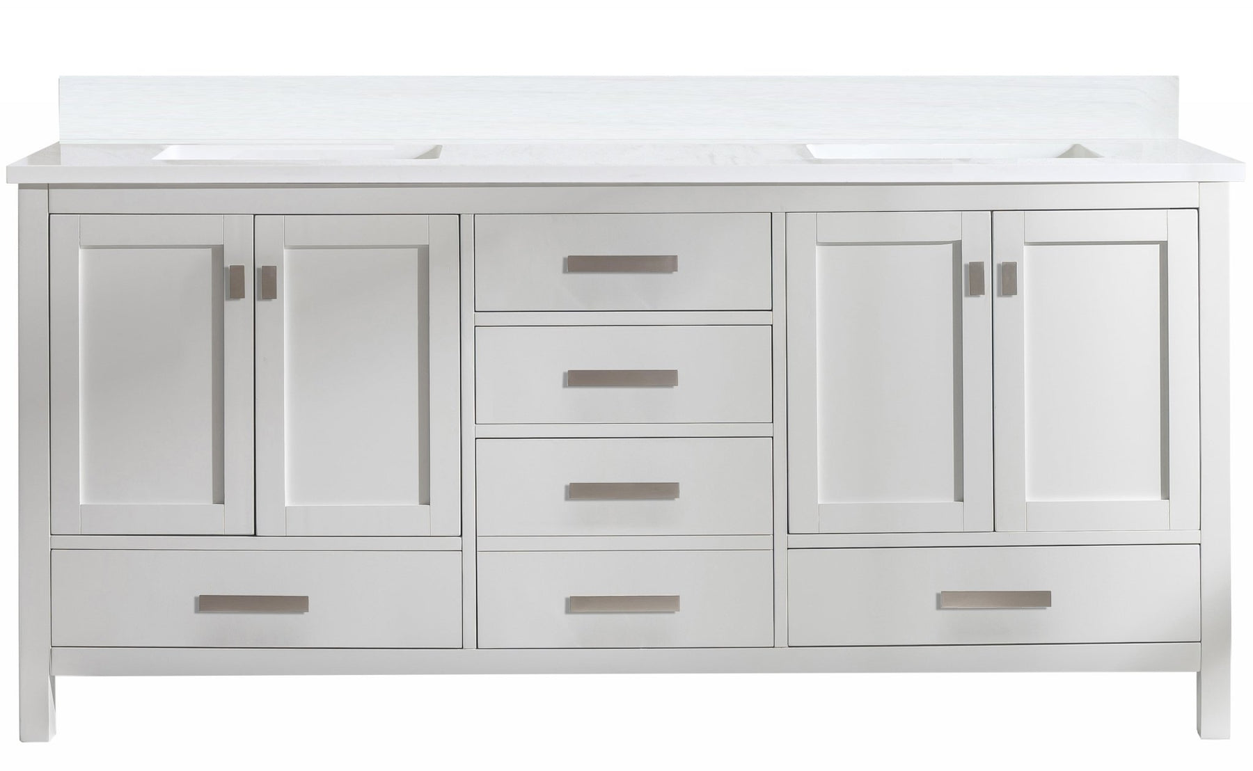 Design Element Valentino 72" Single Sink Vanity with White Quartz Top
