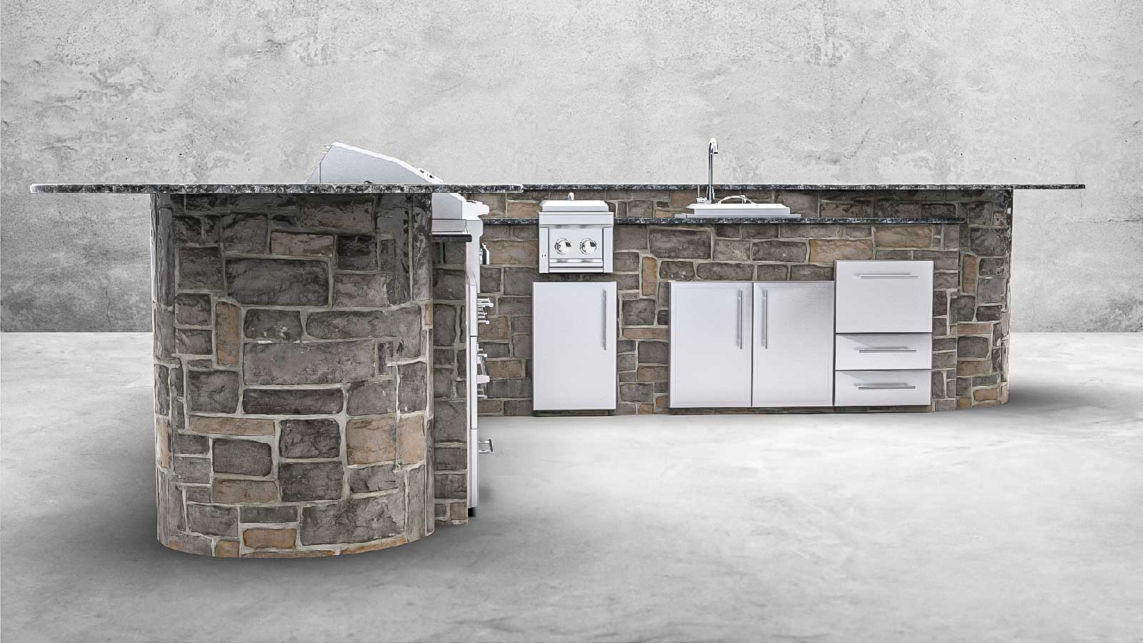 Sunstone Venetian 10ft x 10ft Island Design with Grill and Component Package – SKPVENETIAN-DE