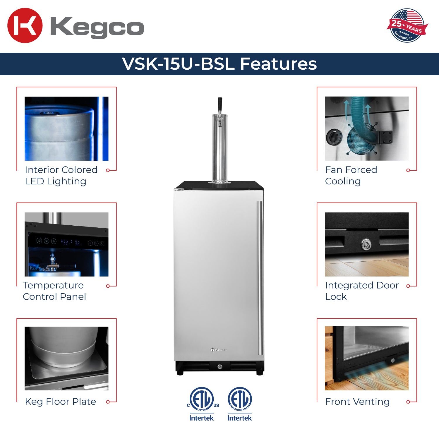 Allavino 30" Side-by-Side Single Tap Kegerator and Single Zone Wine Refrigerator BF VS15-1WK-L