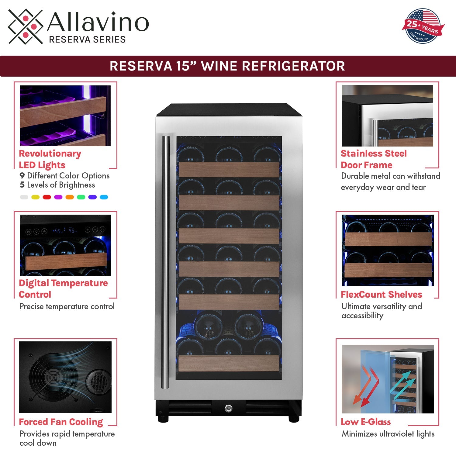 Allavino 30" Side-by-Side Single Tap Kegerator and Single Zone Wine Refrigerator BF VS15-1WK-L