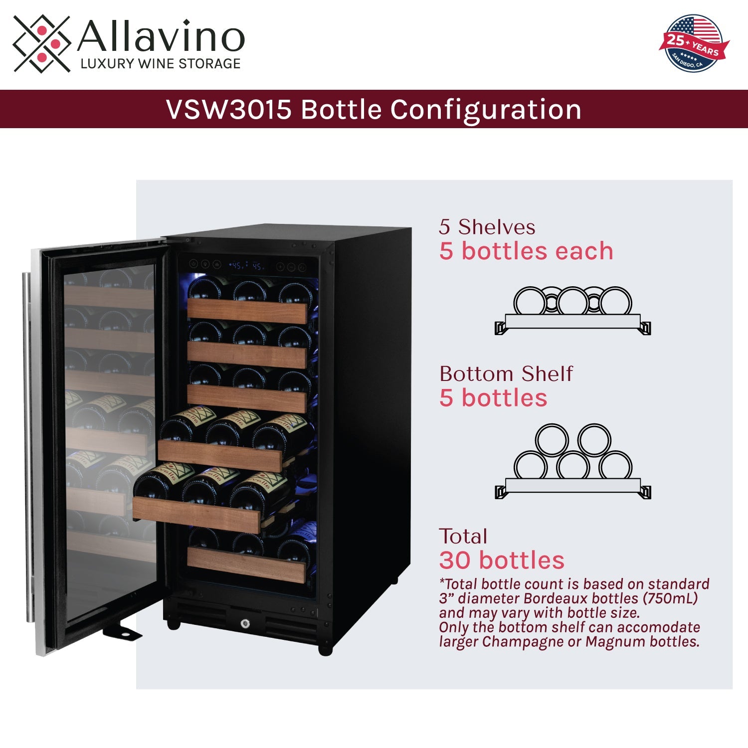 Allavino 30" Side-by-Side Single Zone Wine Refrigerator and Single Tap Kegerator  BF VS15-1WK